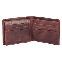 Load image into Gallery viewer, Sassora Premium Genuine Leather RFID Blocking Bifold Wallet for Men | Brown Leather Wallet with 9 Card Slots & ID Window