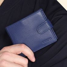 Load image into Gallery viewer, Sassora 100% Genuine Premium Leather Boys RFID Wallet(Blue)