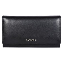 Load image into Gallery viewer, Sassora Women’s Genuine Leather RFID Long Wallet with Kiss Lock