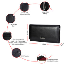 Load image into Gallery viewer, Sassora Women’s Genuine Leather RFID Long Wallet with Kiss Lock