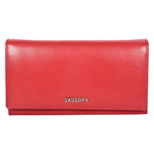 Load image into Gallery viewer, Sassora Women’s Genuine Leather RFID Long Wallet with Kiss Lock