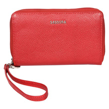 Load image into Gallery viewer, Sassora Genuine Leather Zip Wallet – RFID Protected, 22 Card Slots, Wrist Strap