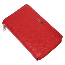 Load image into Gallery viewer, Sassora Genuine Leather Zip Wallet – RFID Protected, 22 Card Slots, Wrist Strap