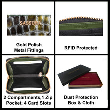 Load image into Gallery viewer, Sassora Premium Leather Girls RFID Zip Closure Small Wallet