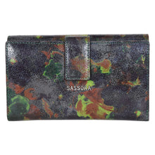 Load image into Gallery viewer, Sassora Women's RFID Leather Wallet – 19 Card Slots, Large Printed Pattern Purse with Multiple Compartments & Zip Pockets