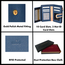 Load image into Gallery viewer, Sassora Premium Leather Ladies Medium Snap Closure RFID Wallet