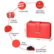 Load image into Gallery viewer, Sassora Premium Leather Girls Medium Snap Closure RFID Wallet