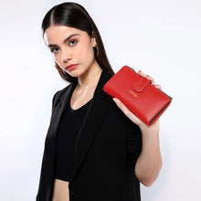 Load image into Gallery viewer, Sassora Premium Leather Ladies Large RFID Snap Closure Purse