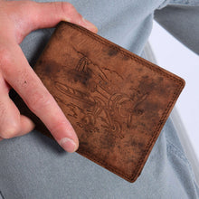 Load image into Gallery viewer, Sassora Premium Leather RFID Blocking Bifold Wallet – Embossed Aeroplane Design