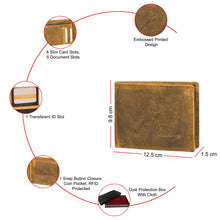 Load image into Gallery viewer, SASSORA Genuine Leather RFID Protected Bi-Fold Wallet with Coin Pocket & ID Slot