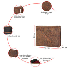 Load image into Gallery viewer, Sassora Genuine Leather Animal Pattern Large RFID Wallet For Men