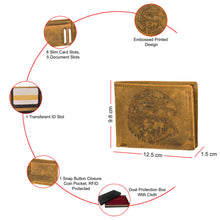 Load image into Gallery viewer, SASSORA Genuine Leather RFID Protected Bi-Fold Wallet with Coin Pocket & ID Slot