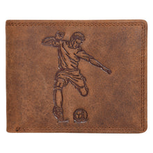 Load image into Gallery viewer, Sassora Genuine Leather Football Player Design Large RFID Wallet For Men