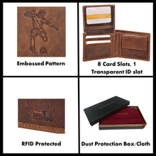 Load image into Gallery viewer, Sassora Genuine Leather Football Player Design Large RFID Wallet For Men