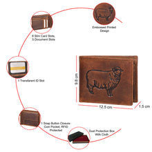 Load image into Gallery viewer, Sassora Genuine Leather Animal Pattern Large RFID Wallet For Boys & Men