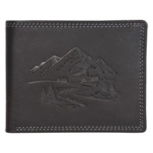 Load image into Gallery viewer, Sassora Premium Leather Mountain Pattern Large RFID Wallet For Boys