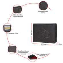 Load image into Gallery viewer, Sassora Premium Leather Mountain Pattern Large RFID Wallet For Boys