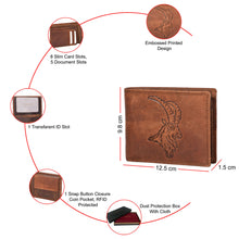 Load image into Gallery viewer, Sassora Genuine Leather Animal Pattern Large Men's RFID Wallet