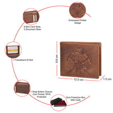 Load image into Gallery viewer, Sassora Premium Leather Embossed pattern large RFID Wallet For Men