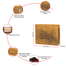 Load image into Gallery viewer, SASSORA Genuine Leather RFID Protected Bi-Fold Wallet with Coin Pocket & ID Slot