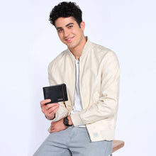 Load image into Gallery viewer, Sassora Genuine Leather Large RFID Black Men's Wallet
