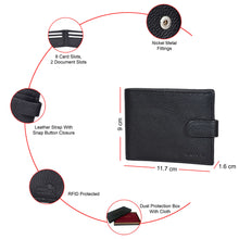 Load image into Gallery viewer, Sassora Premium Leather RFID Bifold Loop Closure Men's Wallet