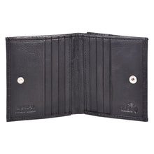 Load image into Gallery viewer, Sassora Genuine Leather RFID Blocking Wallet for Unisex | Bifold with Printed Pattern | 8 Card Slots & Secure Coin Pocket (Black)