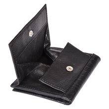 Load image into Gallery viewer, Sassora Genuine Leather RFID Blocking Wallet for Unisex | Bifold with Printed Pattern | 8 Card Slots & Secure Coin Pocket (Black)