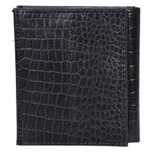 Load image into Gallery viewer, Sassora Genuine Leather RFID Blocking Wallet for Unisex | Bifold with Printed Pattern | 8 Card Slots & Secure Coin Pocket (Black)