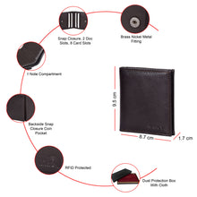 Load image into Gallery viewer, SASSORA Genuine Leather Men’s Wallet – RFID Protected, Coin Pocket, 8 Card Slots, Brown