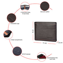 Load image into Gallery viewer, Sassora Premium Genuine Leather Wallet – Medium Bifold | RFID Protected | Unisex
