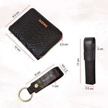 Load image into Gallery viewer, Sassora Premium Leather Women's Wallet, Keychain & Pencase Combo For Every Occasion (Pack Of 3)