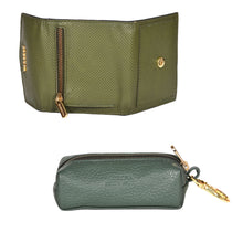 Load image into Gallery viewer, Sassora Raksha Bandhan Gift Combo – Green Wallet & Key Pouch Set for Sister