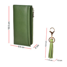 Load image into Gallery viewer, Sassora Raksha Bandhan Gift Combo – Green RFID Wallet & Tassel Keyring for Sister