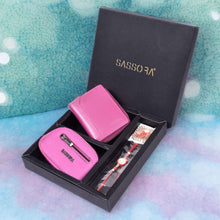 Load image into Gallery viewer, Sassora Raksha Bandhan Gift Combo – Pink RFID Wallet & Key Pouch for Sister
