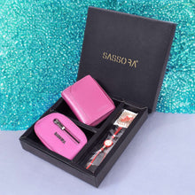 Load image into Gallery viewer, Sassora Raksha Bandhan Gift Combo – Pink RFID Wallet & Key Pouch for Sister