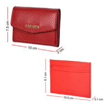 Load image into Gallery viewer, Sassora Genuine Leather Wallet & Card Holder Set with Rakhi & Roli Chawal - Raksha Bandhan Gift Combo for Sister