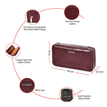 Load image into Gallery viewer, Sassora Crafted Leather Box Shaped Unisex Watch Case of 2 Slots