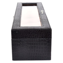 Load image into Gallery viewer, Sassora Genuine Leather Watch Case – 5 Slot Box-Shaped Travel Organizer (Unisex)