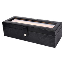 Load image into Gallery viewer, Sassora Genuine Leather Watch Case – 5 Slot Box-Shaped Travel Organizer (Unisex)