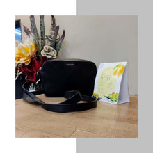 Load image into Gallery viewer, Sassora Genuine Leather Black Small Girls Sling Bag