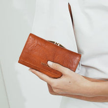 Load image into Gallery viewer, Sassora Genuine Leather Medium Brown RFID Protected Women Wallet