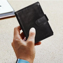 Load image into Gallery viewer, Sassora Genuine Leather Black RFID Large Notecase (12 Card Slots)