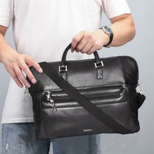 Load image into Gallery viewer, Sassora Genuine Soft Leather Unisex Black Hand Messenger Bag