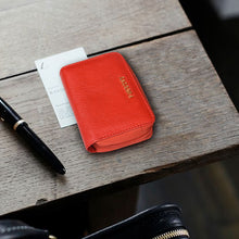 Load image into Gallery viewer, Sassora Genuine Leather Unisex Red RFID Business Card Holder
