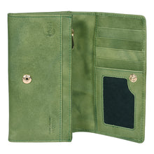 Load image into Gallery viewer, Sassora Genuine Leather Medium Green RFID Women Purse