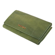 Load image into Gallery viewer, Sassora Women Casual, Travel Green Genuine Leather RFID Wallet