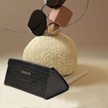 Load image into Gallery viewer, Sassora Genuine Leather Stylish Foldable Hidden Magnet Closure Spectacle Case