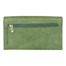 Load image into Gallery viewer, Sassora Genuine Leather Medium Green RFID Women Purse