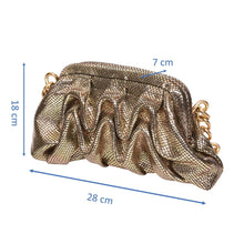 Load image into Gallery viewer, Sassora Genuine Leather Golden Color Women Small Shoulder Bag